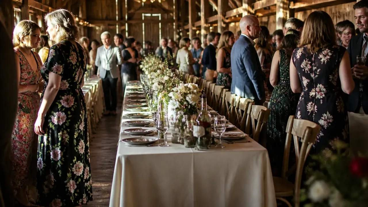 2. all long banquet tables, parallel runs