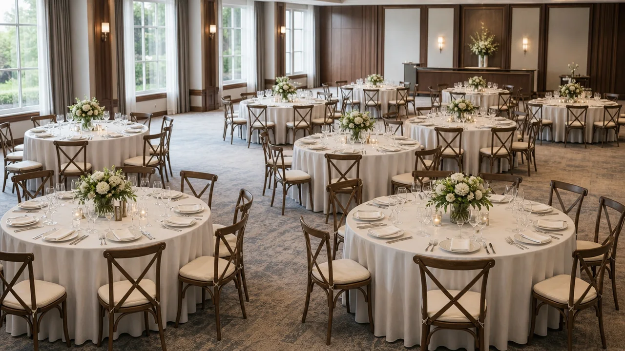 How many guests per round table: seat counts by size