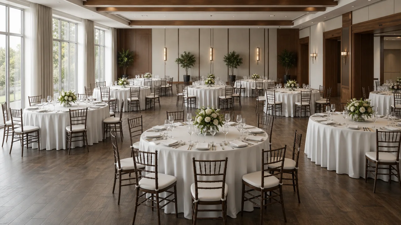 Round banquet table sizes: diameter to seat count